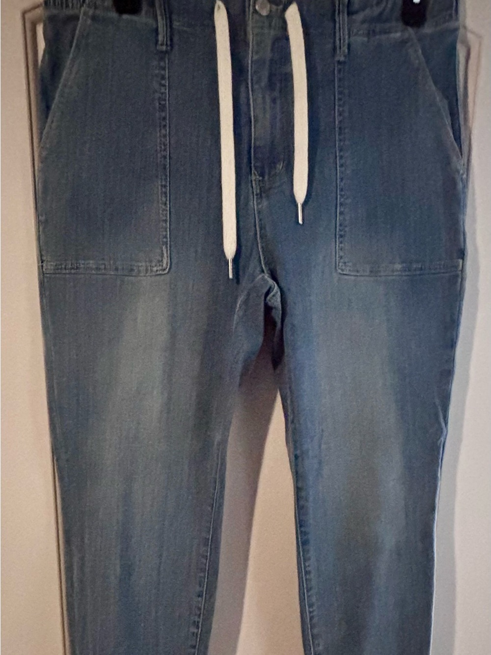 Judy Blue Light Blue Denim Ankle Jogger Jeans with Drawstring